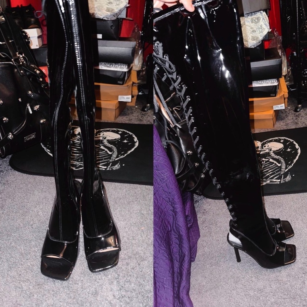 Steve Madden Patent Leather Knee-High Boots (sold out)